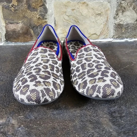 Rothys 10 Mocha Spot Leopard Print Loafers Slip On Shoes - Picture 4 of 10